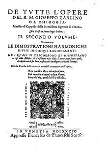 Partition Complete Book, De tutte l’opere, De tutte l’opere del r. m. G. Zarlino