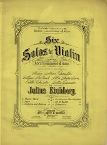 Partition couverture couleur, 6 Solos pour violon et Piano, Eichberg, Julius