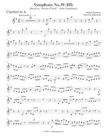 Partition clarinette (en A), Symphony No.39  Irish Green , G major par Michel Rondeau