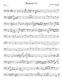 Partition viole de basse, fantaisies, Brewer, Thomas par Thomas Brewer