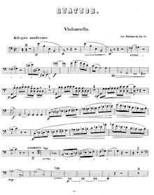 Partition de violoncelle, Piano quatuor, Op.66, Rubinstein, Anton