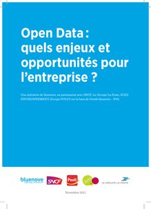 Open Data : quels enjeux et opportunités pour l entreprise ?