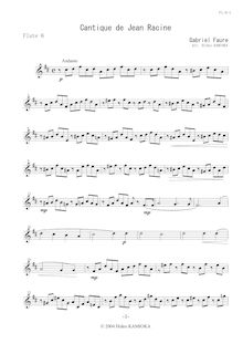 Partition flûte 6 , partie, Cantique de Jean Racine, Op.11, Fauré, Gabriel
