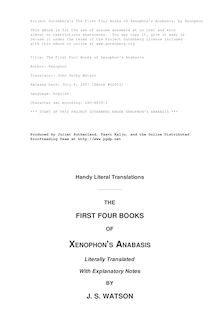 The First Four Books of Xenophon s Anabasis