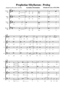 Partition [Introduction] Carmina Chromatico (SATB enregistrements, alto notation), Prophetiae Sibyllarum