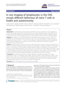 In vivoimaging of lymphocytes in the CNS reveals different behaviour of naïve T cells in health and autoimmunity