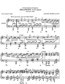 Partition Rhapsody No.2, 2 Rhapsodies, 2 Rhapsodien, Brahms, Johannes