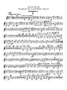 Partition trompette 1, 2 (en D, B♭), Symphony No.6, Symfonie č.6