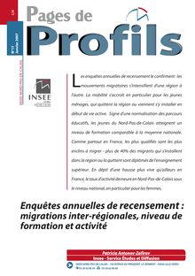 Enquêtes annuelles de recensement : migrations inter-régionales, niveau de formation et activité