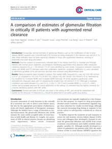 A comparison of estimates of glomerular filtration in critically ill patients with augmented renal clearance