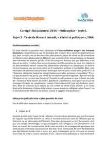 Baccalauréat Philosophie 2016 série L sujet 3 corrigé