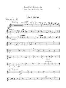 Partition cor 3, 4 (F), Swan Lake, Лебединое озеро, Tchaikovsky, Pyotr