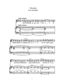 Partition complète (G Major: haut voix et piano), Les oiselets