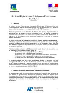 Schéma régional pour l intelligence économique 2007 2013