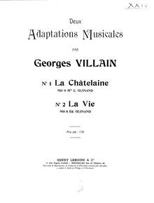 Partition , La Chatelaine, 2 Musical Adaptations, Villain, Georges