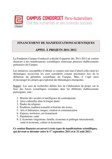 FINANCEMENT DE MANIFESTATIONS SCIENTIQUES