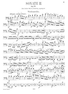 Partition de violoncelle, violoncelle Sonata No.2, Op.58