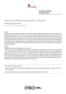 Nature des catégories et typicalité : une étude développementale - article ; n°4 ; vol.51, pg 189-202