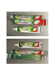 Visuels de l emballage du dentifrice "Dr Cool" 21/01/2008