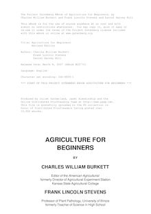Agriculture for Beginners - Revised Edition