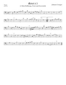 Partition ténor viole de gambe (basse clef), Motets, Crüger, Johann par Johann Crüger