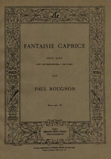 Partition couverture couleur, Fantaisie Caprice, G major, Rougnon, Paul