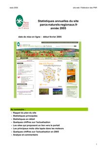 Statistiques annuelles du site parcs-naturels-regionaux.fr année 2005