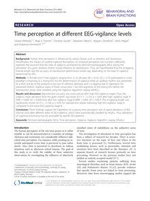 Time perception at different EEG-vigilance levels