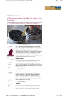 Dec 2010 - Champagne, caviar, vodka: un guide pour les fêtes
