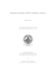 Radiation stability of EUV multilayer mirrors [Elektronische Ressource] / von Nicolas Benoit