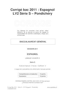Corrigé du bac S 2011: Espagnol LV2