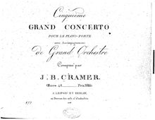 Partition piano solo , partie avec tutti sections reduced to 2 staves, Cinquième grand concerto