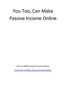 The CB Passive Income 2017