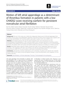 Motion of left atrial appendage as a determinant of thrombus formation in patients with a low CHADS2 score receiving warfarin for persistent nonvalvular atrial fibrillation
