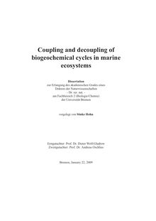 Coupling and decoupling of biogeochemical cycles in marine ecosystems [Elektronische Ressource] / vorgelegt von Sönke Hohn