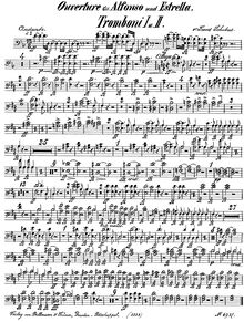 Partition Trombone 1, 2, 3, Alfonso und Estrella, Schubert, Franz