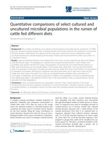 Quantitative comparisons of select cultured and uncultured microbial populations in the rumen of cattle fed different diets
