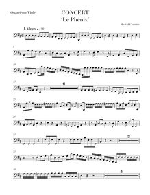 Partition viole de gambe 4, Concert  Le Phénix , D major, Corrette, Michel