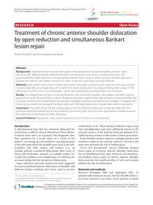 Treatment of chronic anterior shoulder dislocation by open reduction and simultaneous Bankart lesion repair