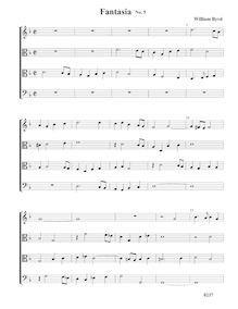 Partition Fantasia No.5 - partition complète (Tr T T B), fantaisies pour 4 violes de gambe