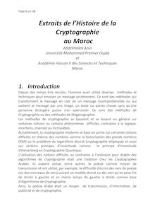 Extraits de l Histoire de la Cryptographie au Maroc