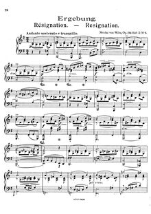 Partition Book II: No.6 - Ergebung, Piano pièces, Op.194, Wilm, Nicolai von