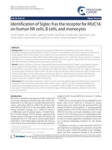 Identification of Siglec-9 as the receptor for MUC16 on human NK cells, B cells, and monocytes