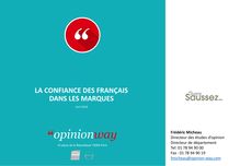 Sondage Opinion Way : "la confiance des français dans les marques"