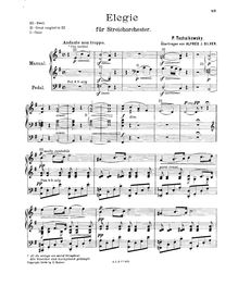 Partition complète, Elegy pour corde orchestre, Элегия для струнного оркестраA Grateful Greeting (Привет благодарности)