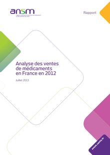 ANSM : Analyse des ventes de médicaments en France en 2012