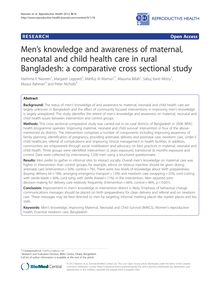Men’s knowledge and awareness of maternal, neonatal and child health care in rural Bangladesh: a comparative cross sectional study