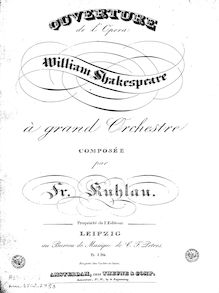 Partition parties complètes, William Shakespeare, Op.74, Kuhlau, Friedrich