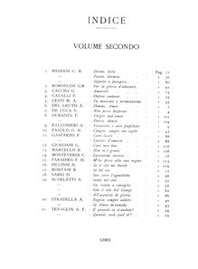 Partition Volume 2, Arie Antiche, Various