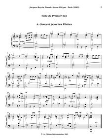 Partition , Concert pour les Fluttes, Oeuvres complètes d orgue